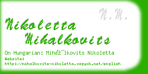 nikoletta mihalkovits business card